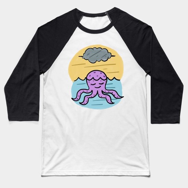 Octopus get sunbath Baseball T-Shirt by RiyanRizqi